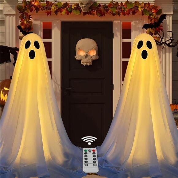 2 Packs Halloween Decorations Outdoor, Spooky Halloween Ghost Decor - Picture 1 of 7